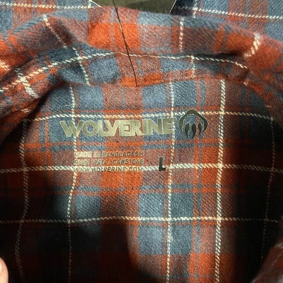 NWT Wolverine Red & Blue Plaid Flannel - Picture 4 of 7